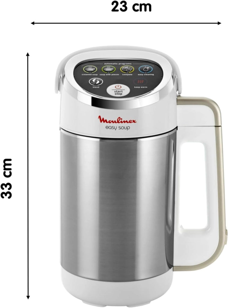 LM841110 Easy Soup, Soup Maker con Acciaio Inossidabile, Facile Da Usare per Preparare Zuppe e Frullati, Capacità 1.2 Litri, 4 Programmi di Cottura e Sistema di Mantenimento al Caldo