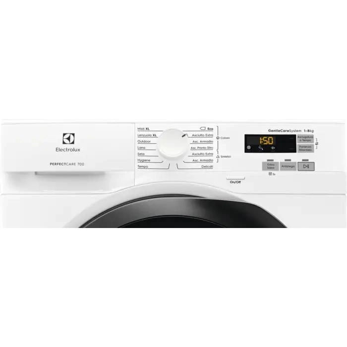Electrolux EW7H583B PerfectCare 700 Asciugatrice Pompa di Calore 8 Kg Classe C Inverter SensiCare 67 dB (85x60x64 cm) colore Bianco