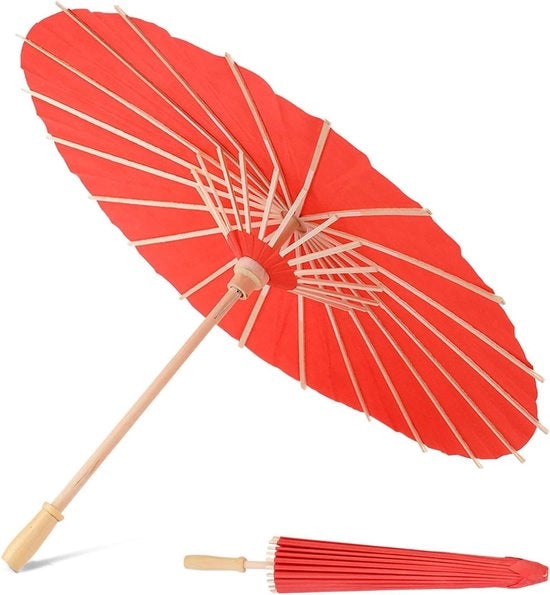 Parasole in Papier - Decorativo e Creativo - Rosso - Scheda per Schildere DIY