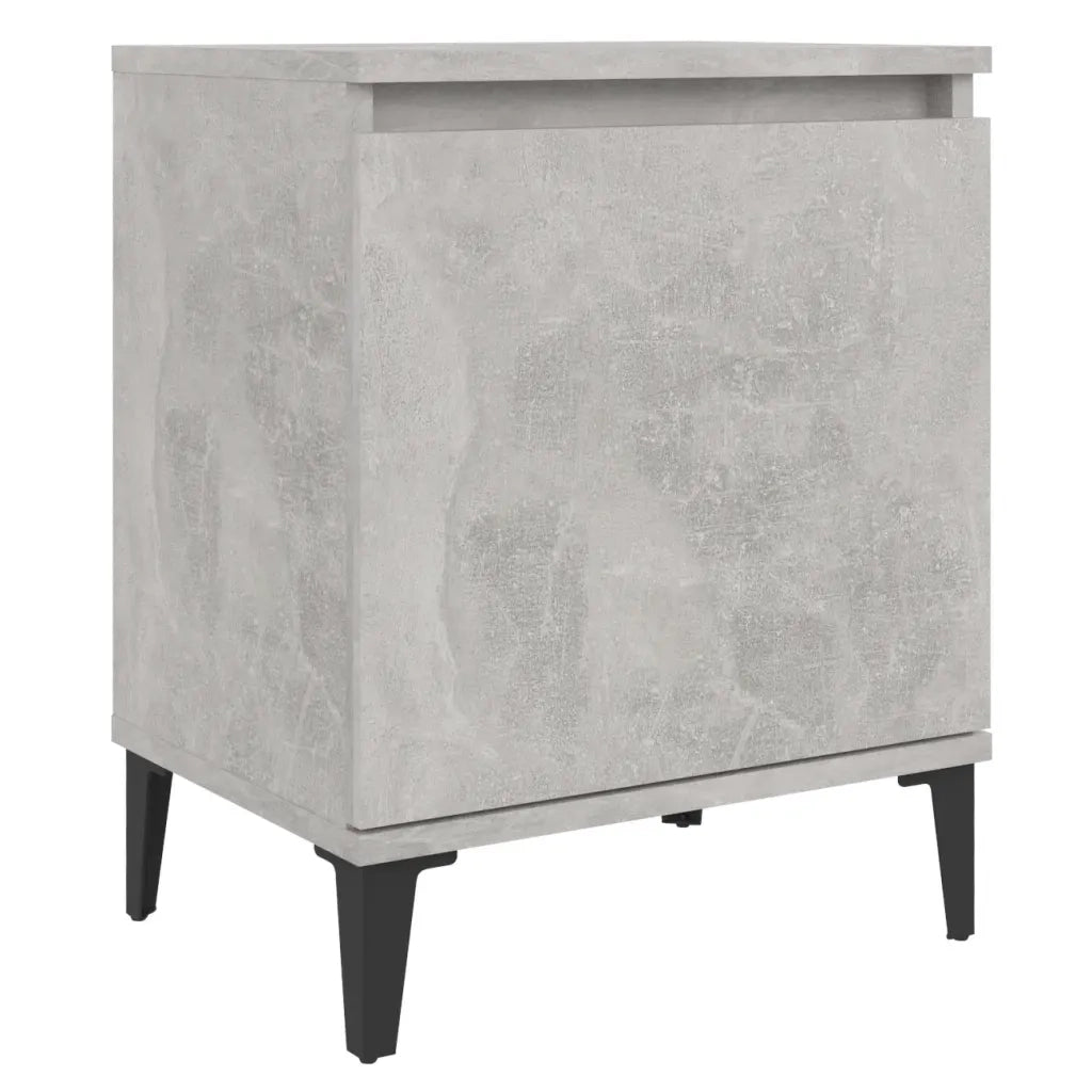 Comodini con Gambe in Metallo Grigio Cemento 40x30x50 cm 805842