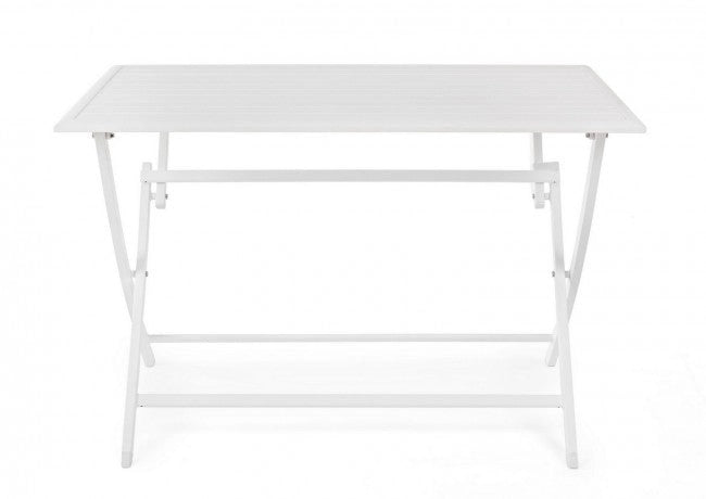 Tavolo Pieghevole da Giardino 110x70x71h cm Elin Bianco