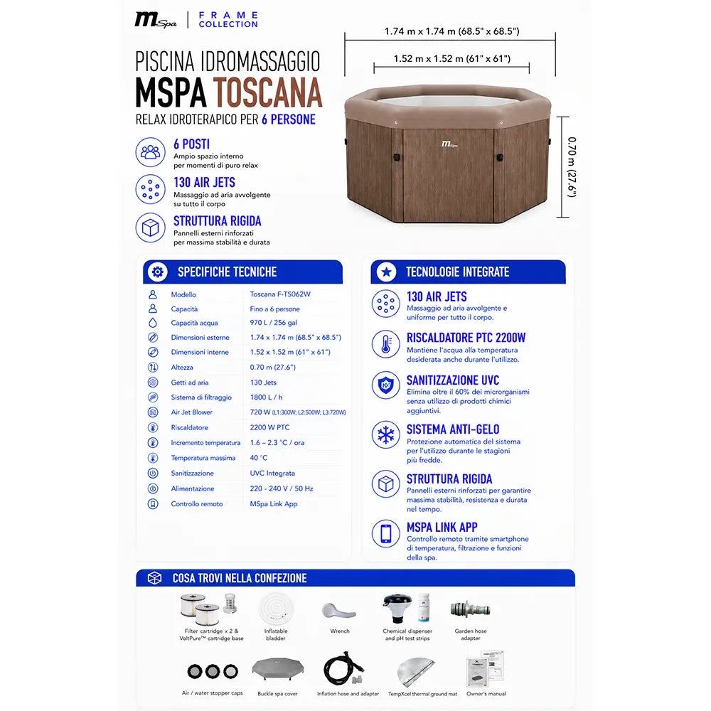 Piscina Idromassaggio MSpa Toscana (F-TS062W)
