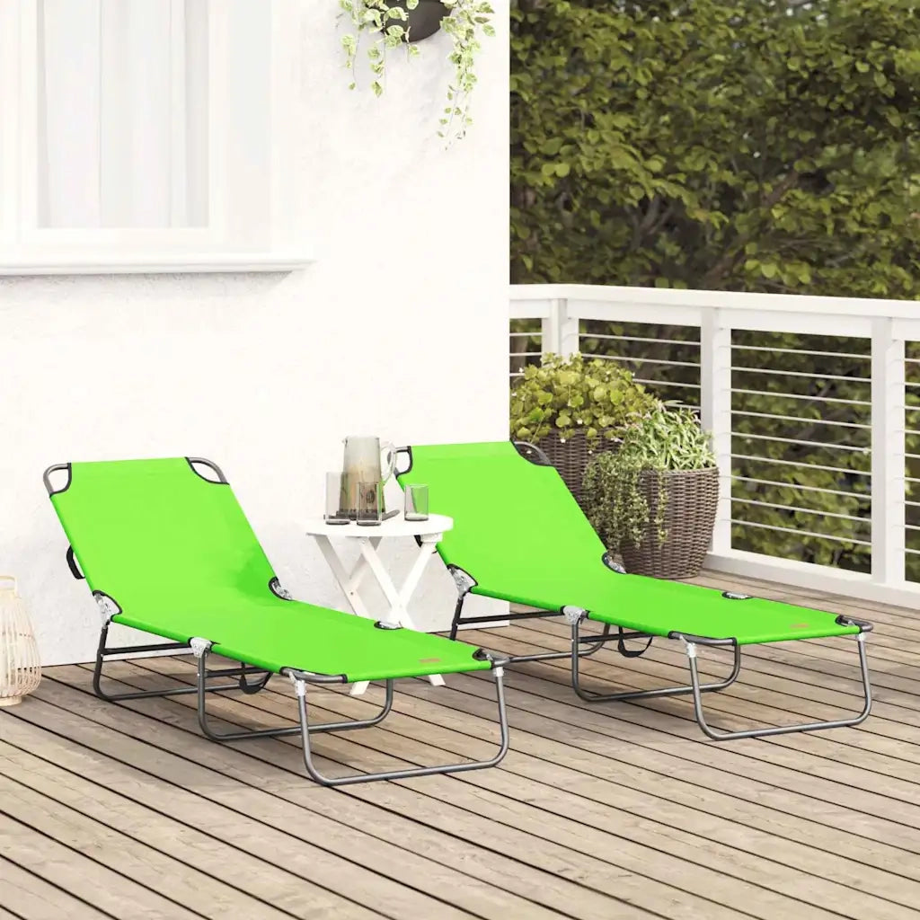 Lettino prendisole pieghevole 2 pcs Verde 188 x 57 x 86,5 cm 42003150