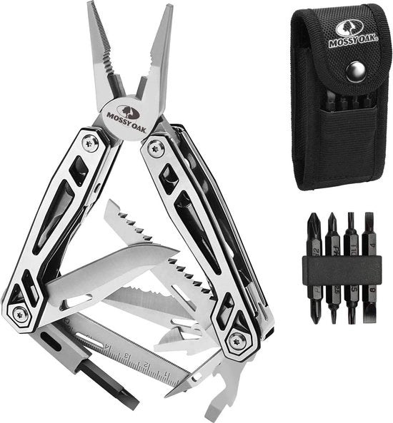Multitool 21 in 1 con lama in acciaio inossidabile - contenitore per chiave a croce - penna multifunzione a chiusura automatica - attrezzo per sopravvivenza all'aperto - campeggio - escursione - riparazione semplice