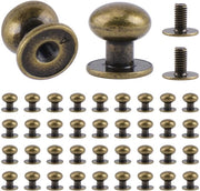 36 Mini Ronde Knoppi per Mobili - Metalliche Cerniere - Cerniere per Mobili - Cerniere per Abbigliamento - Cerniere in Acciaio Inox - Resistenti alla Ruggine