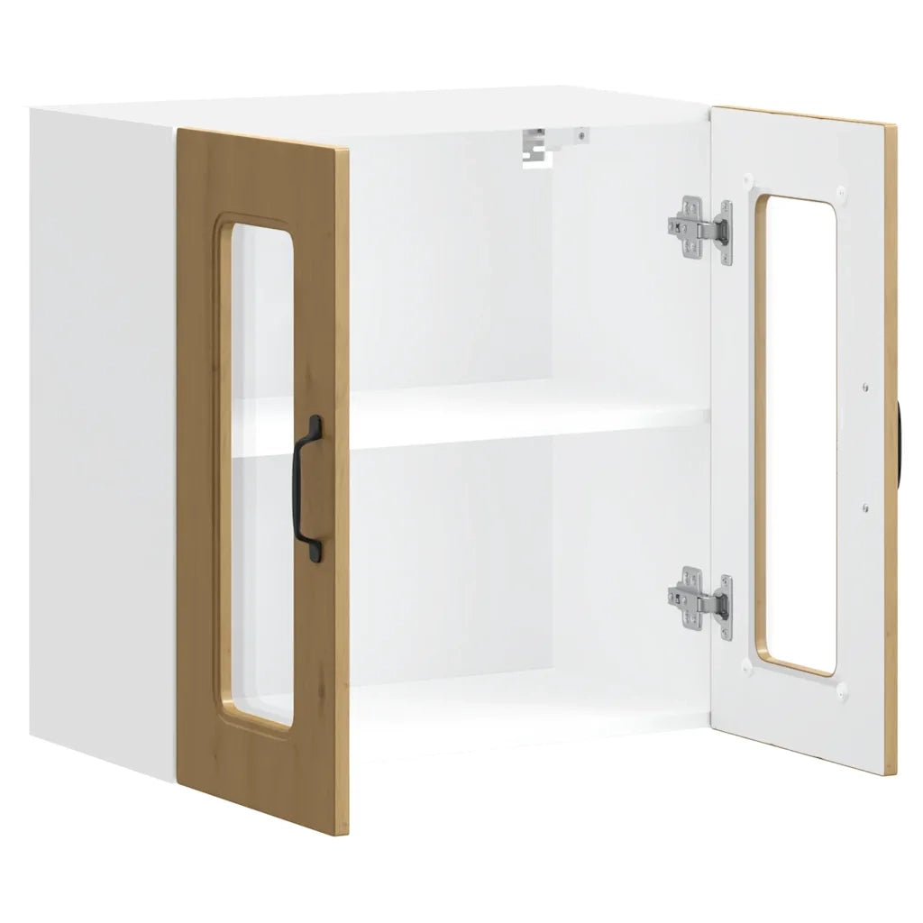 Pensile da Cucina | Mobile da Cucina con Porta in Vetro Kalmar Rovere Artigianale