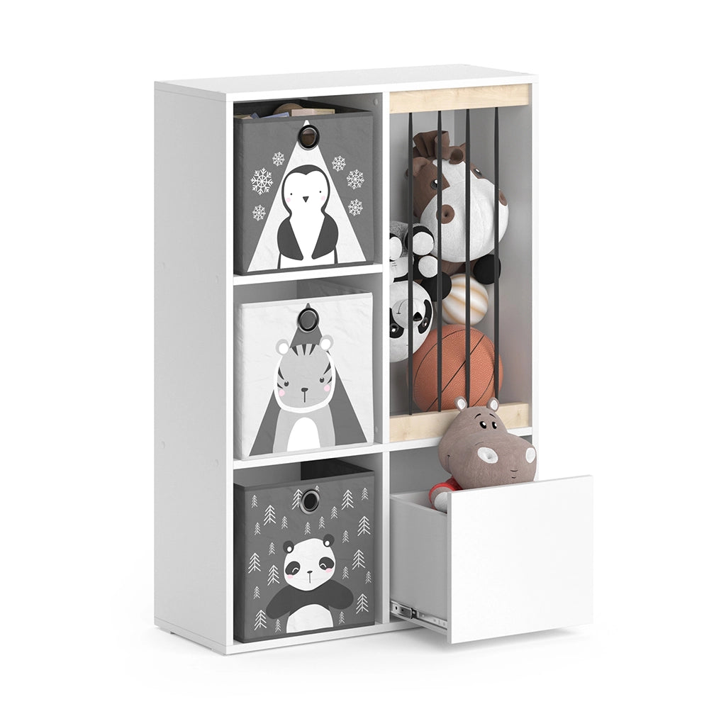 Vicco Libreria bambini Bianco 29.2 x 107.8 cm con 2 scatole pieghevoli opt.5