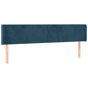 Testiera | Testata ad Orecchio Blu Scuro 203x16x78/88 cm in Velluto