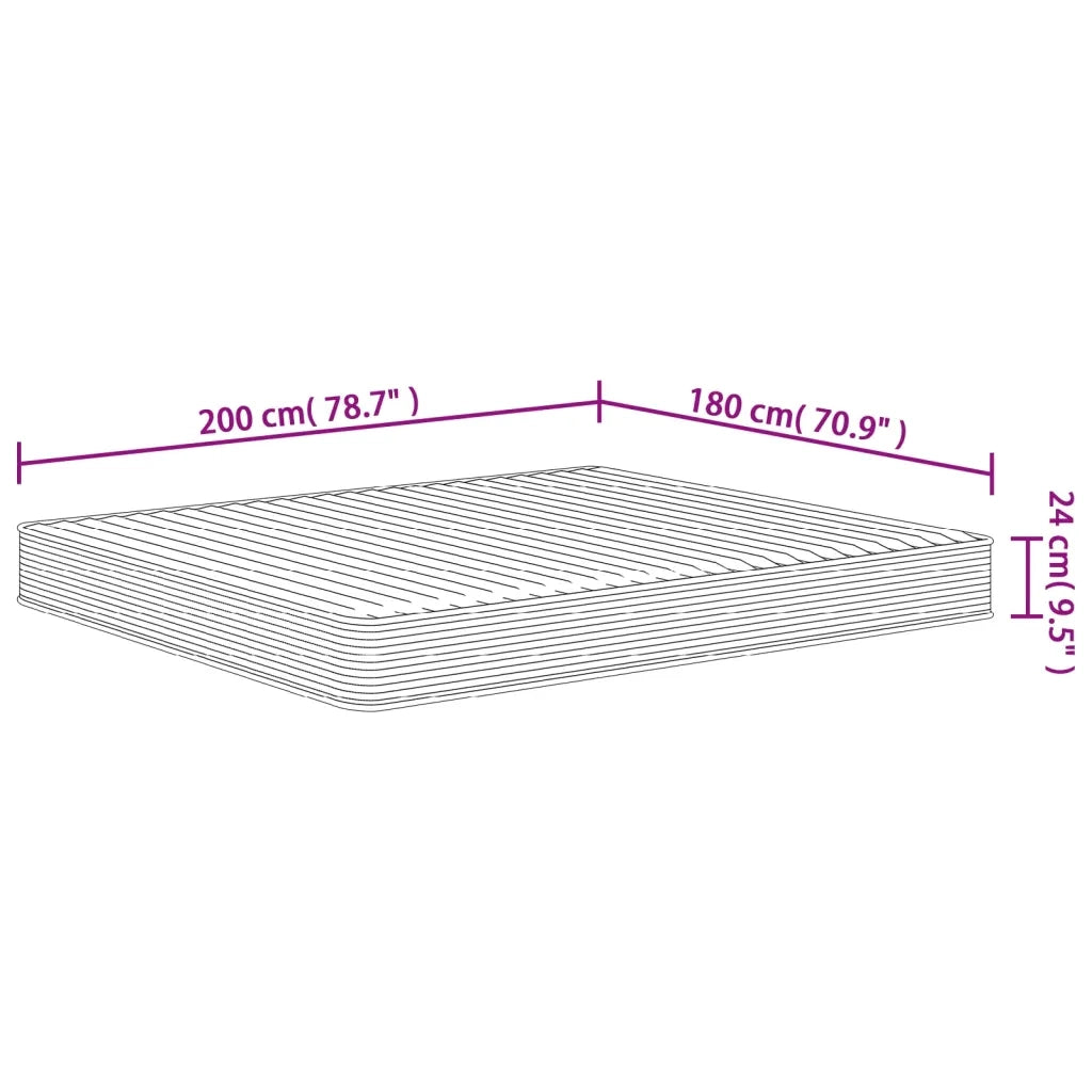 Materasso in Schiuma Mediamente Morbido-Materasso per Letto 180x200 cm 963300