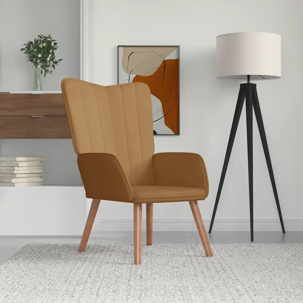 Poltrona Relax | Sedia Relax Marrone in Velluto