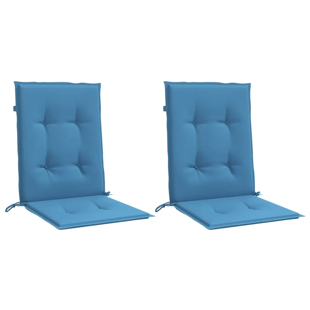 Cuscini Sedia Schiena Bassa 2 pz Blu MÃ©lange 100x50x4 Tessuto