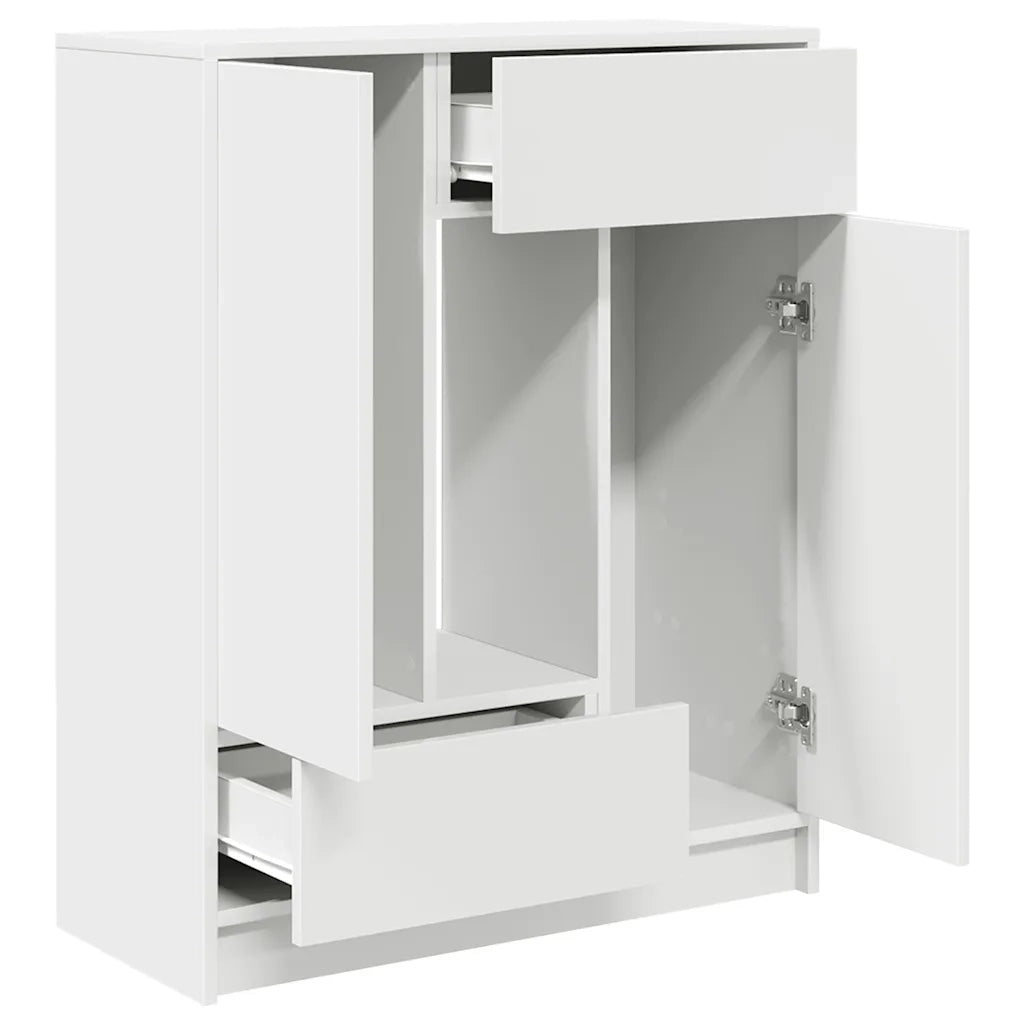Credenza con Cassetti e Ante Bianco 73x31x90 cm 861850