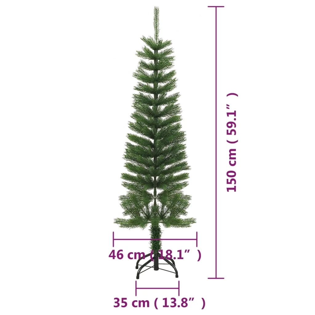 Albero di Natale Artificiale-Albero Natalizio Sottile con Base 520 cm PE