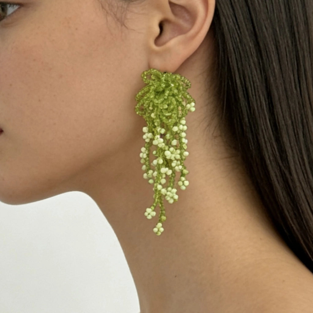 Orecchini a fiore con nappe e perline, orecchini stile vacanza, orecchini a perno da donna che stimolano la dopamina.