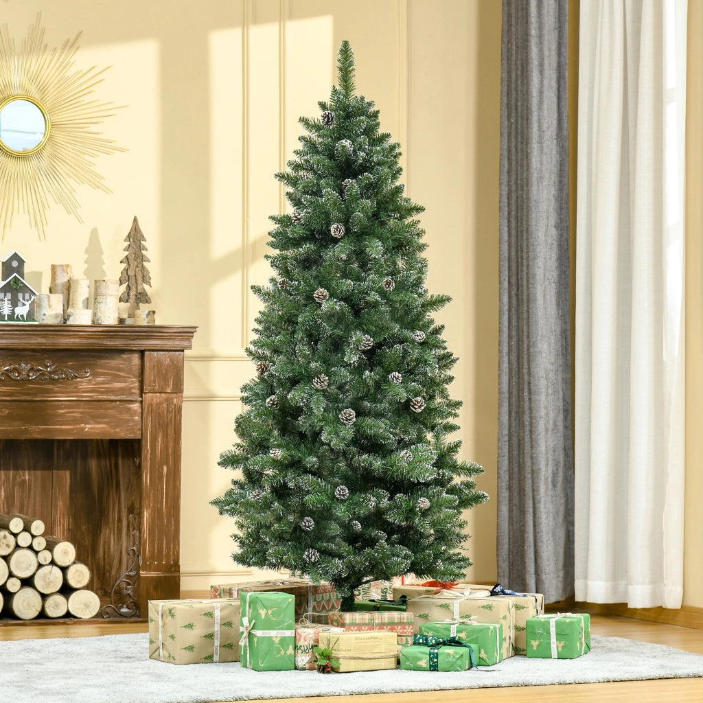 Albero di Natale Artificiale ¨C Minimal ¨C Effetto Neve 180 cm 50 Pigne 718 Rami