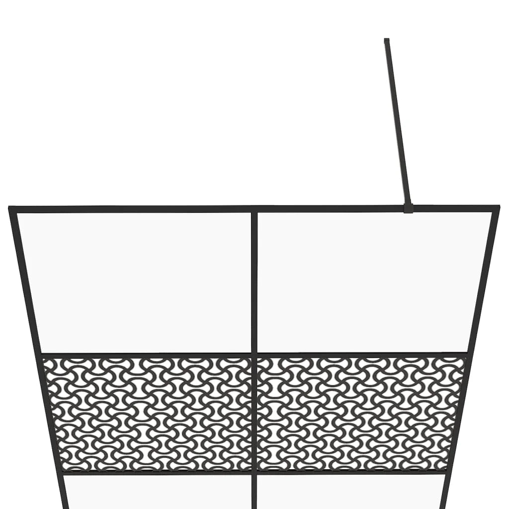 Parete doccia con vetro divisorio per vasca accessorio da bagno box doccia arredamento per la casa ESG trasparente 140 x 195 cm nero 02_0002153