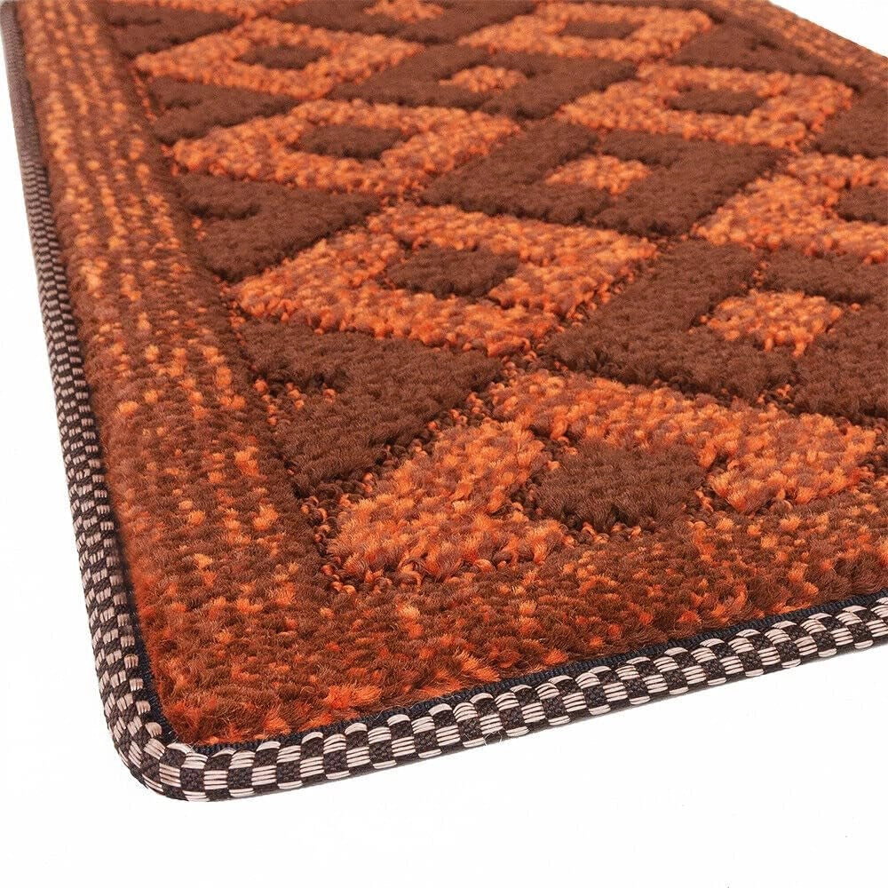 Zerbino Ingresso 40x70 cm Asciugapassi Assorbente Antiscivolo Vellutato Made In Italy Arancione