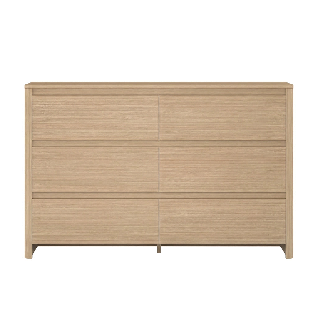 Cassettiera Takranmaa Comò con 6 Cassetti 120 x 39 x 77 cm - Effetto Rovere [en.casa]