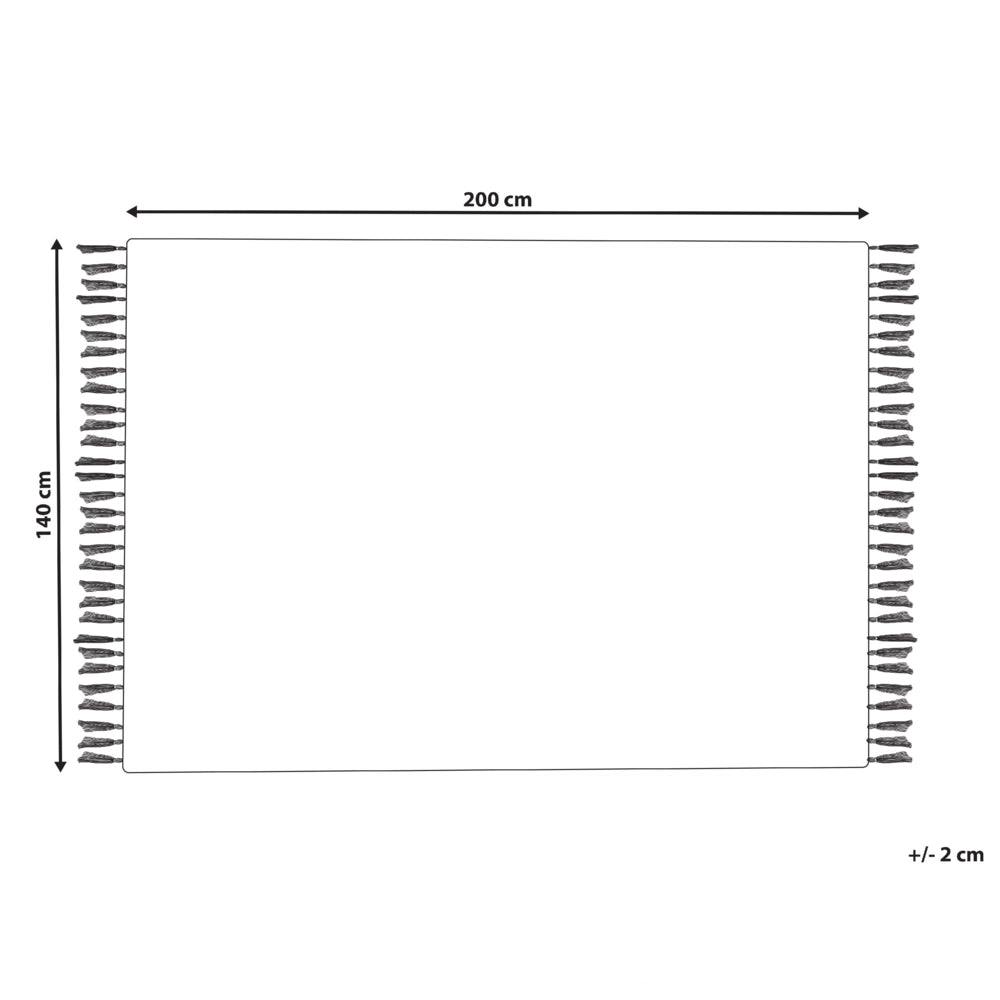 Tappeto Beige Cotone fatto a mano stile Tradizionale 140 x 200 cm