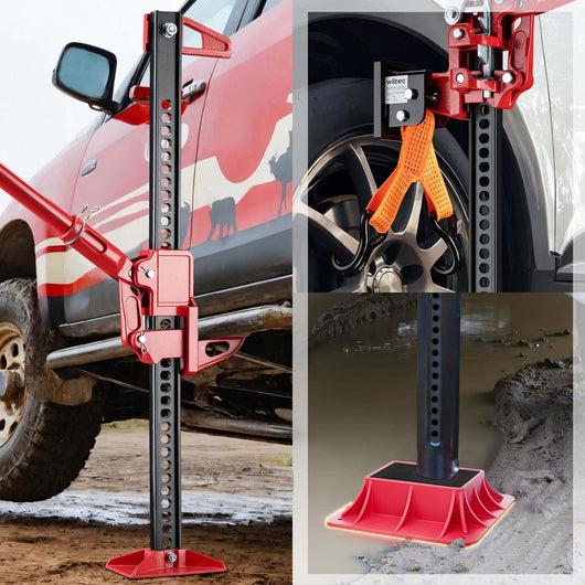 Farm Jack – Compact Off-Road Set for ATVs/Trailers, High Lift Jack for up to 3000 kg with Base Plate and Wheel Lifting Attachment