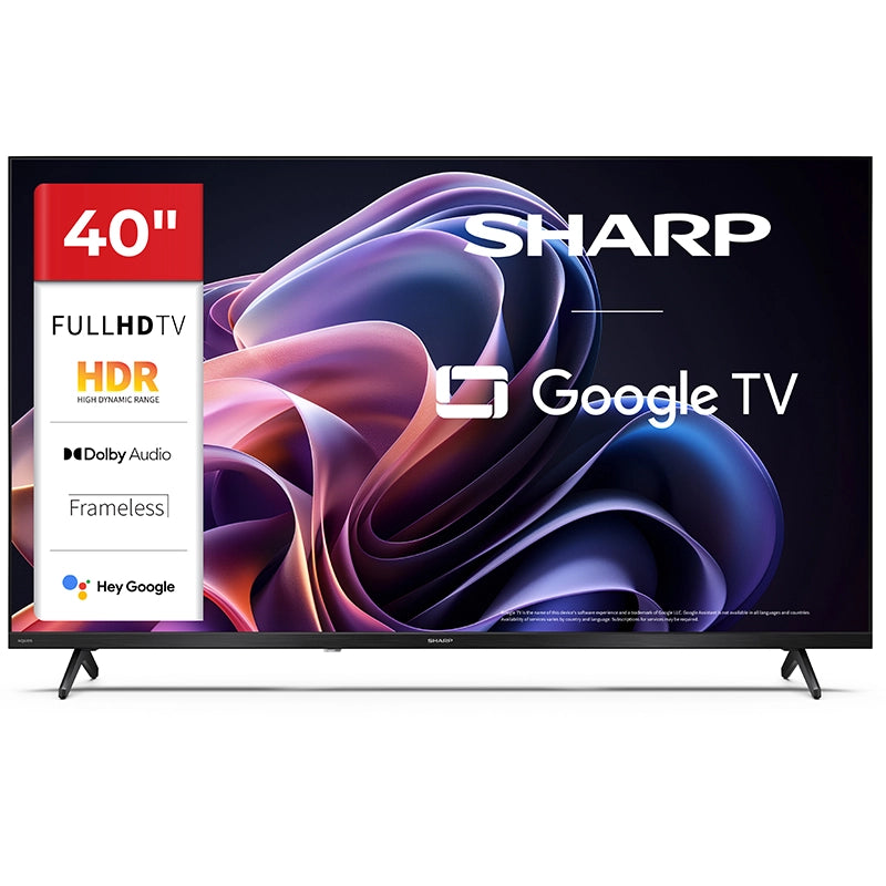 SHARP 40HF2265E - 40"" GOOGLE TV LED HD -  FRAMELESS - COMP. TV SAT - AUDIO DOLBY DIGITAL+ / DTS HD - CHROMECAST - BLACK - IT