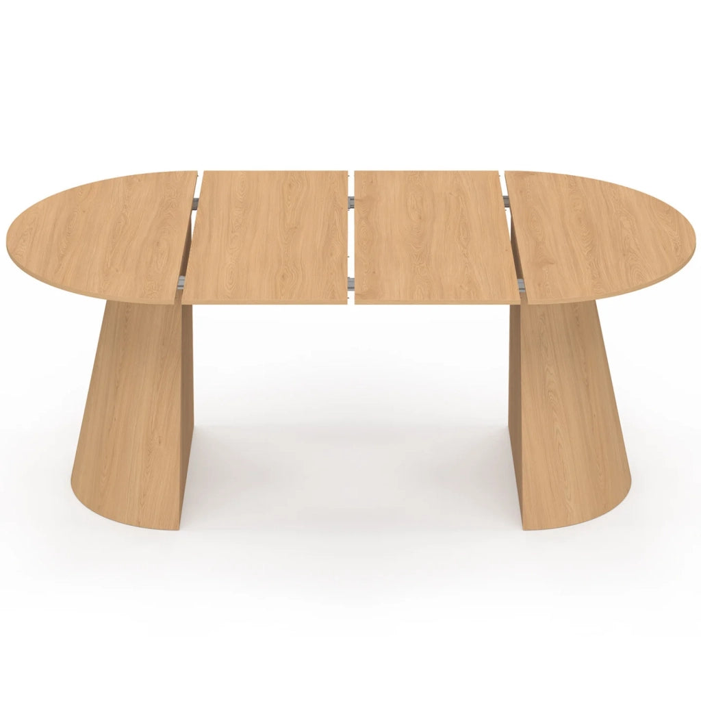 IDMarket - ANGELE tavolo da pranzo rotondo allungabile per 4-10 persone effetto legno faggio 110-200 cm