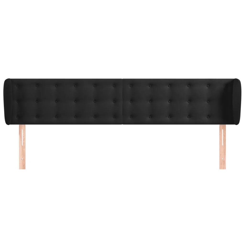 Testiera | Testata ad Orecchio Nera 203x23x78/88 cm in Velluto