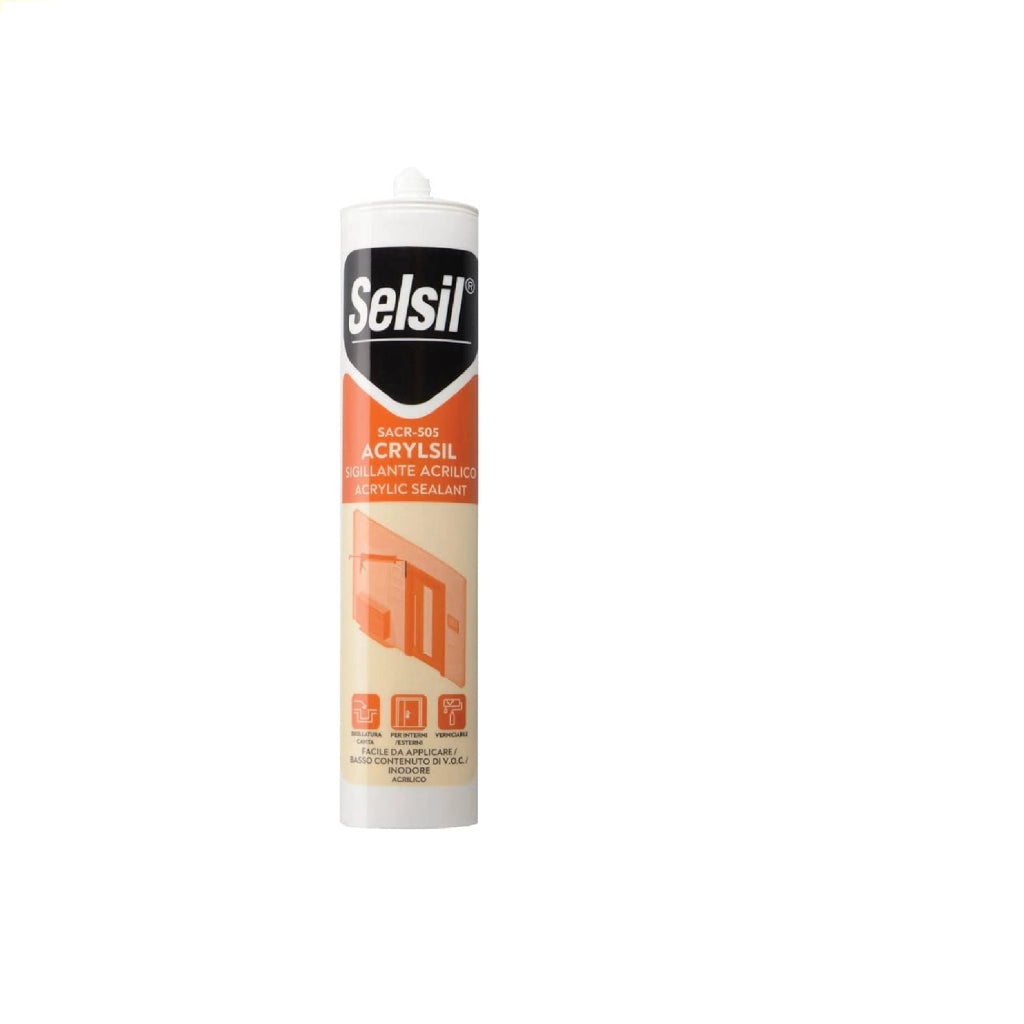Silicone acrilico SACR verniciabile idrorepellente infissi finestre 310 ml BIANCO