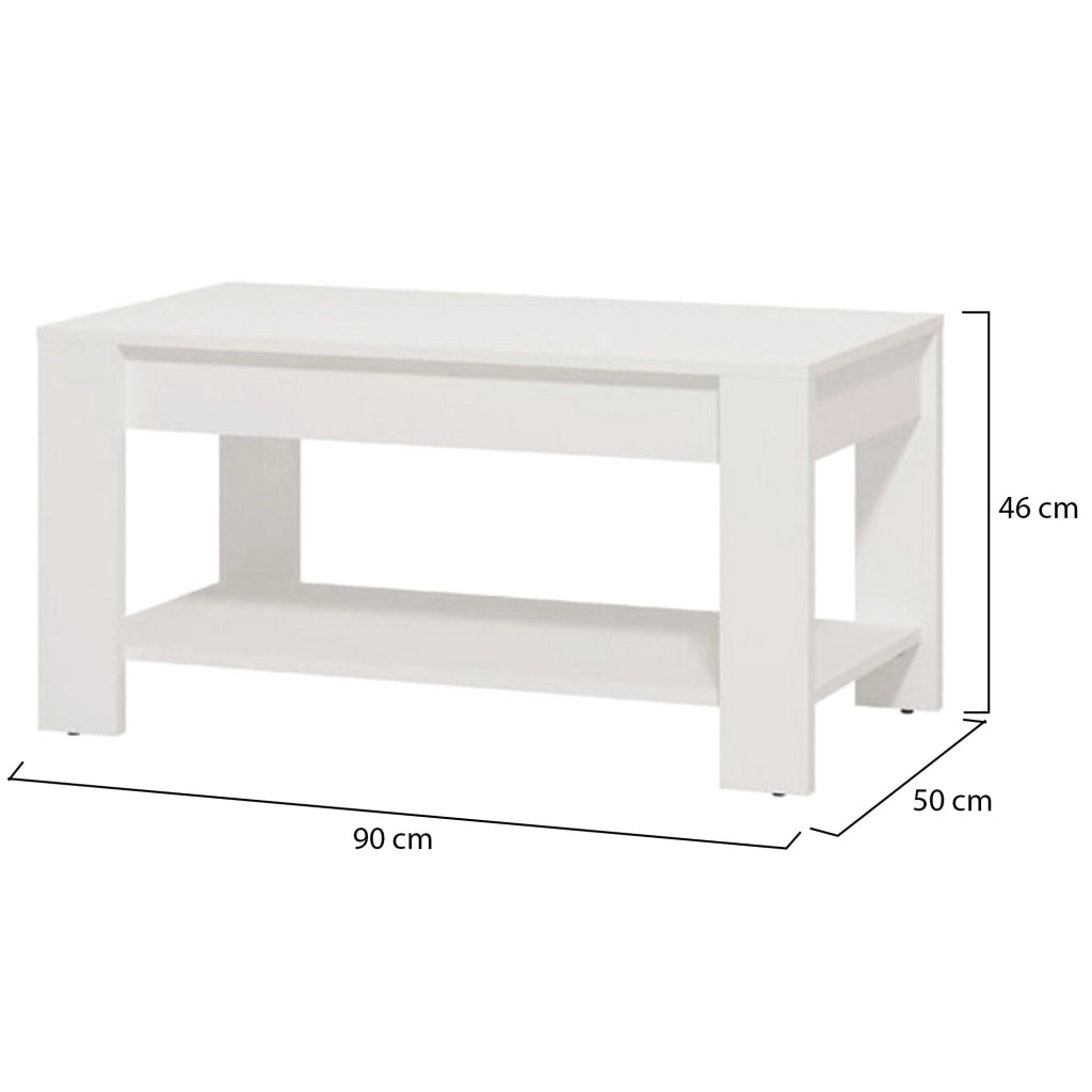 Signa, Tavolino da Salotto un Vano, 90x49.5x45.5h cm Bianco