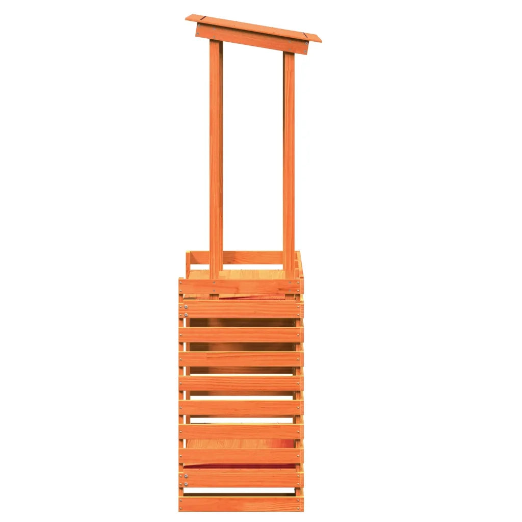 Tavolo Bar da Esterno con Tetto Marrone 112,5x57x195,5 cm Legno 844641