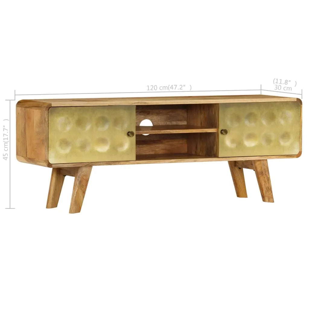 Mobile Porta TV in Legno Massello di Mango 120x30x45 cm cod mxl 58825