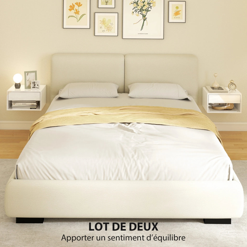 Comodini da parete ¨C zephmum ¨C 2 pezzi, bianco, 37x32x21 cm
