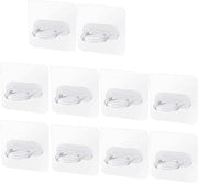 Set di chiodi per asciugamano 10 pezzi - Autoadesivi - Chiodi rotondi - Impermeabili - PVC - Dimensioni 7 x 7 cm - Chiodi per parete