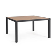 Tavolo da Giardino Quadrato in Alluminio Effetto Legno 136x136 - HALVORN