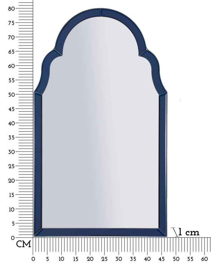 Specchio da Muro Tangeri Blu 47x1x80 cm in MDF e Vetro e Specchio Blu