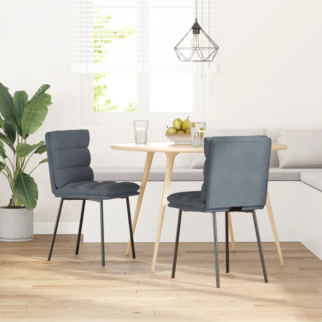 Sedie da Pranzo 2 pz Grigio Scuro in Velluto