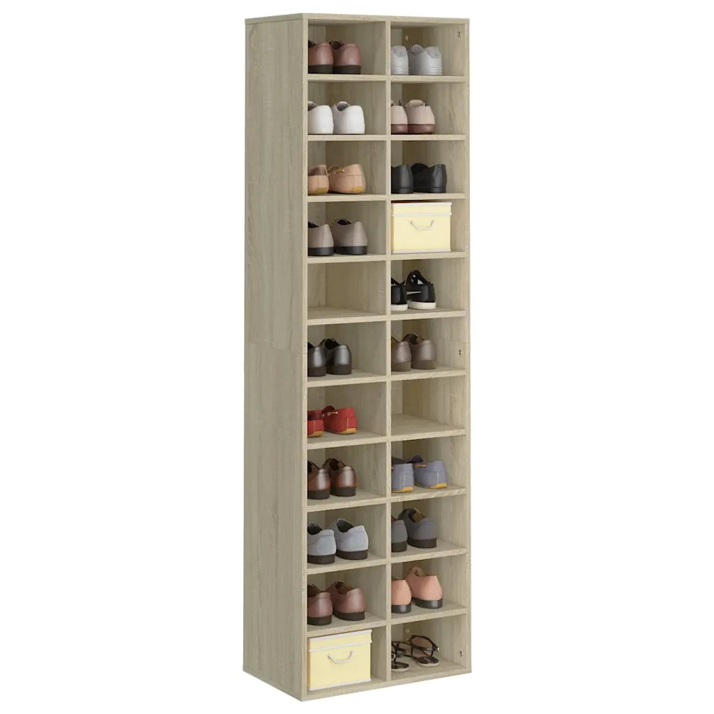 Scarpiera-Scaffale per scarpe Rovere Sonoma 54x34x183 cm in Truciolato