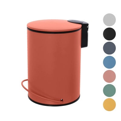 Pattumiera in acciaio 3 litri rosso soft-close con secchio estraibile Spring