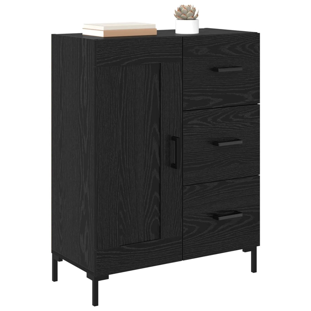 Credenza | Madia | Buffet da pranzo | Armadio da pranzo Rovere nero 69.5 x 34 x 90 cm Legno multistrato