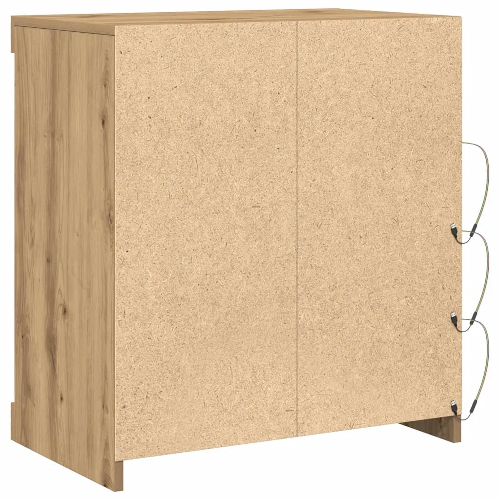 Madia LED con strisce LED Rovere artigianale 60,5 x 37 x 67 cm 863043