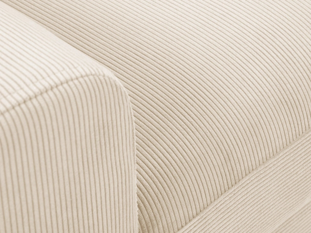 Cosmopolitan Design - Divano convertibile angolare destro con contenitore "Kyoto" 4 posti in velluto a coste beige 