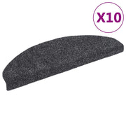 Tappetini per scale autoadesivi 10 pz | Gradini per Scale 65x21x4 cm Grigio scuro Semicircolari Grandi