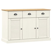 Credenza | Madia | Buffet da pranzo | Armadio da pranzo Cassetti VIGO 113x40x75 cm Legno Massello Pino Bianco