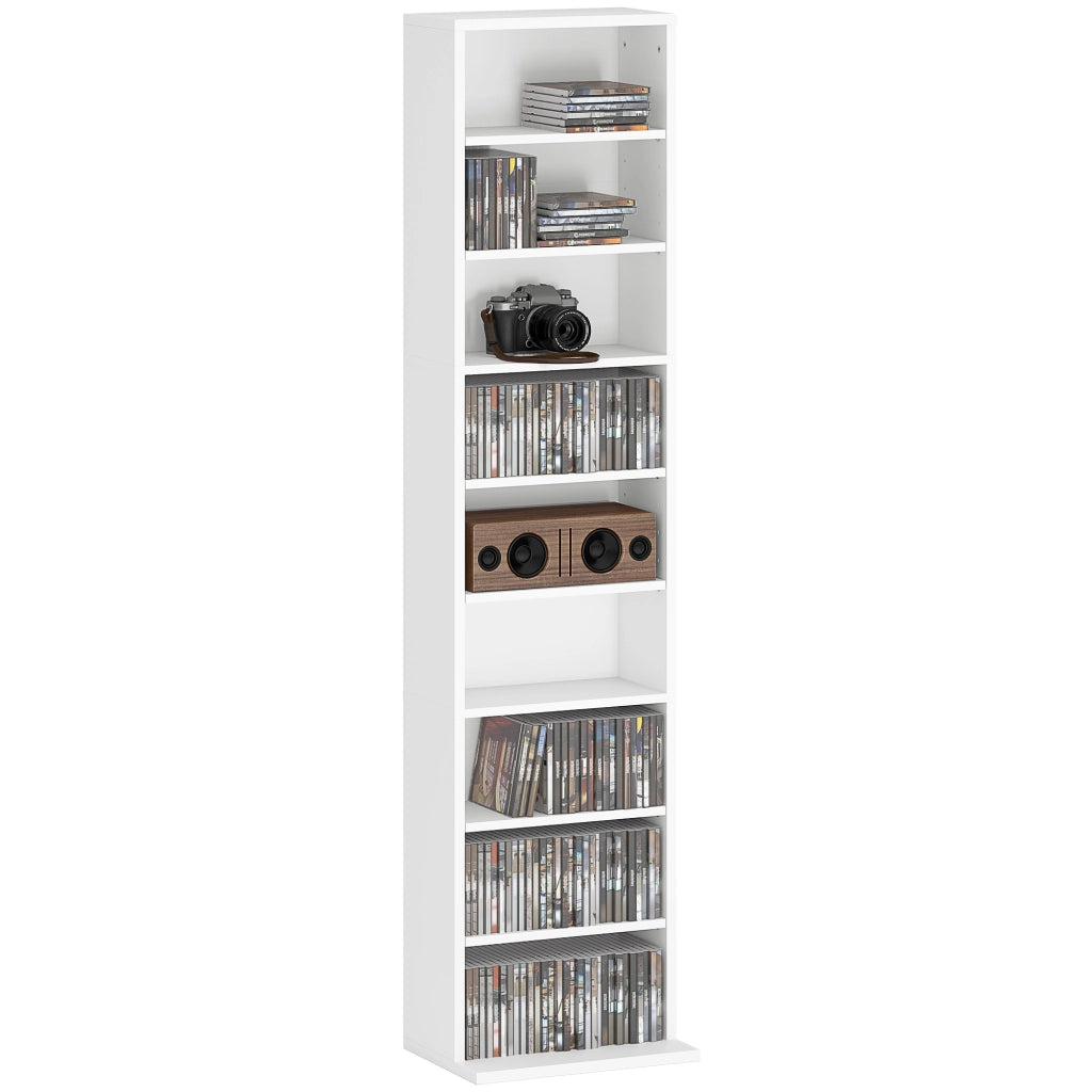 Libreria per CD e DVD con Ripiani Ajustables ¨C zephmum ¨C 33x24x140 cm Bianco