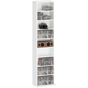 Libreria per CD e DVD con Ripiani Ajustables ¨C zephmum ¨C 33x24x140 cm Bianco