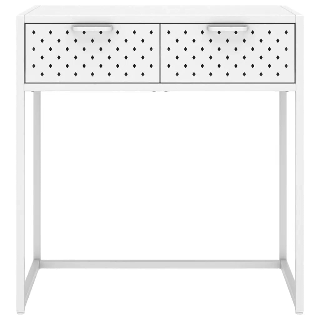 Tavolo Consolle Bianco 72x35x75 cm in Acciaio 335890