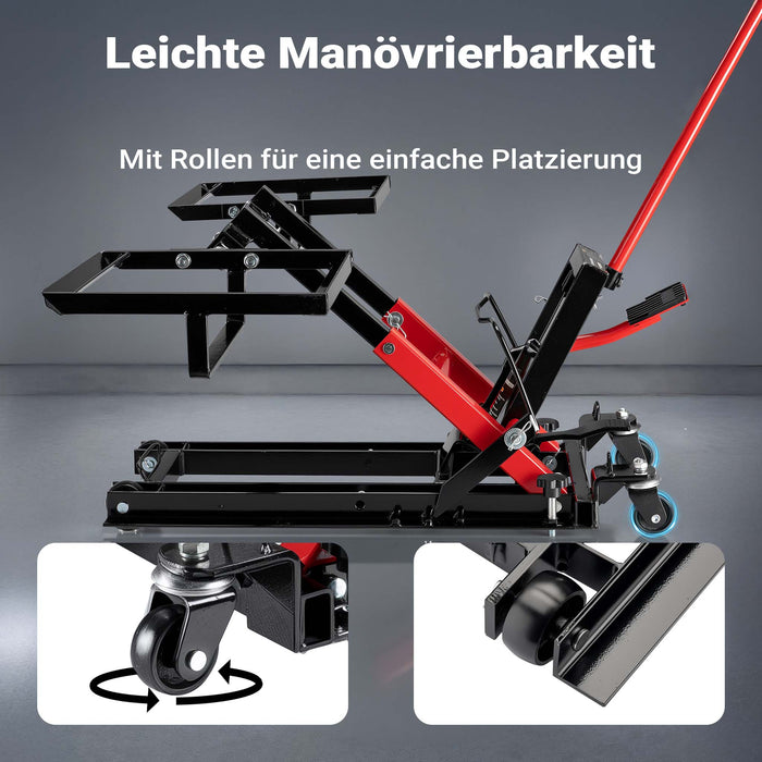 Sollevatore per trattorino 3in1, alza moto e quad, max 530 mm, Martinetto idraulico a carrello