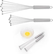 Set di Cottura Ergonomico - 2 Pezzi - Acciaio Inossidabile - 10 Pollici/12 Pollici - Duale per Cottura e Mescolamento - Manico Anticollisione