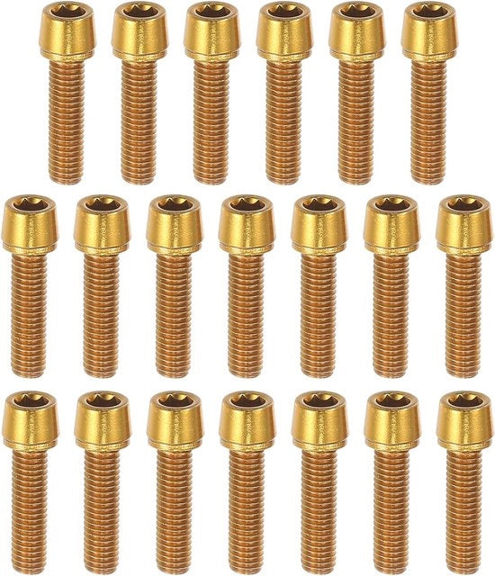 Set di viti Kegel per manubrio - M5x20mm - Colore oro - Set da 20 pezzi