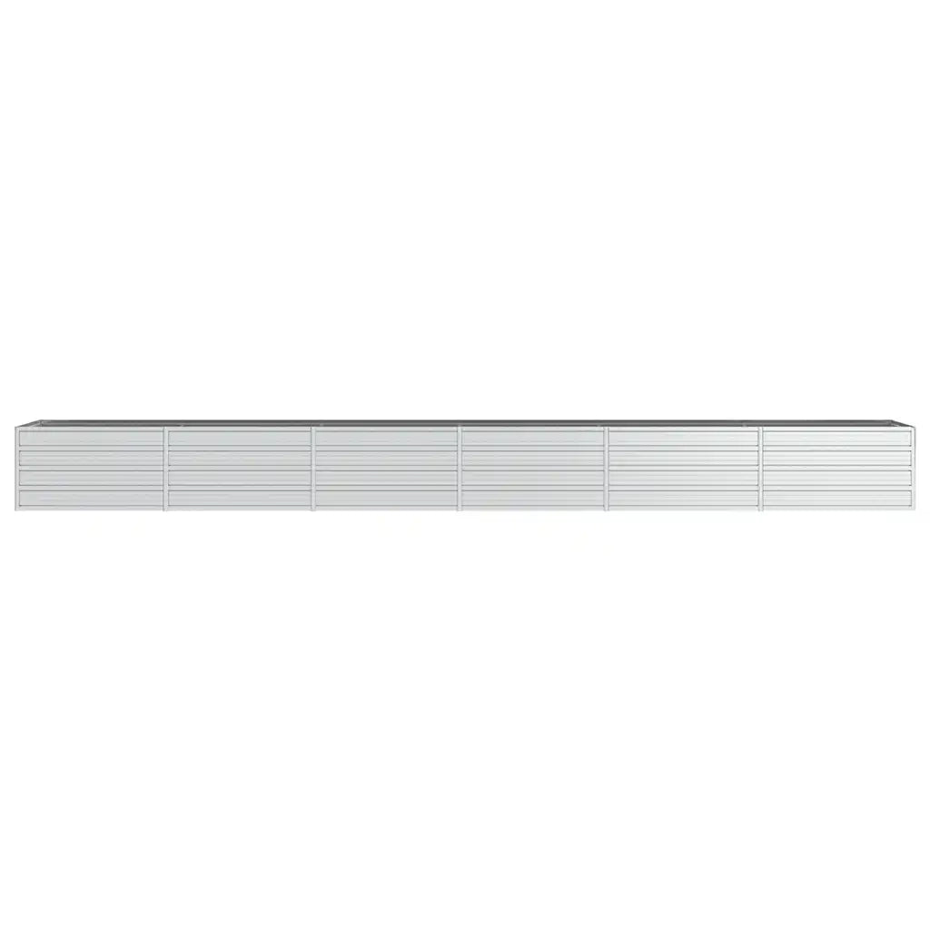 Letto Rialzato Giardino 480x80x45 cm in Acciaio Zincato Argento